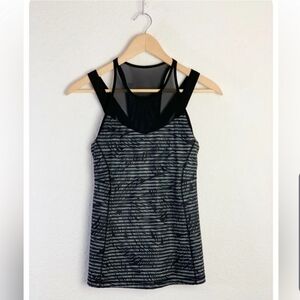 Lululemon Black Patterned Women's Tank Top Size 2